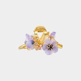 Violet Flower in the Wind Hair Clip