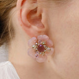Blossom Glow Rosy Crystal Earrings