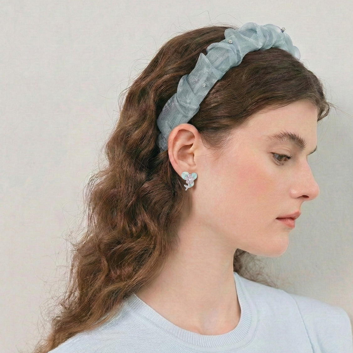 Celeste Luster Pale Eden Stud Earrings