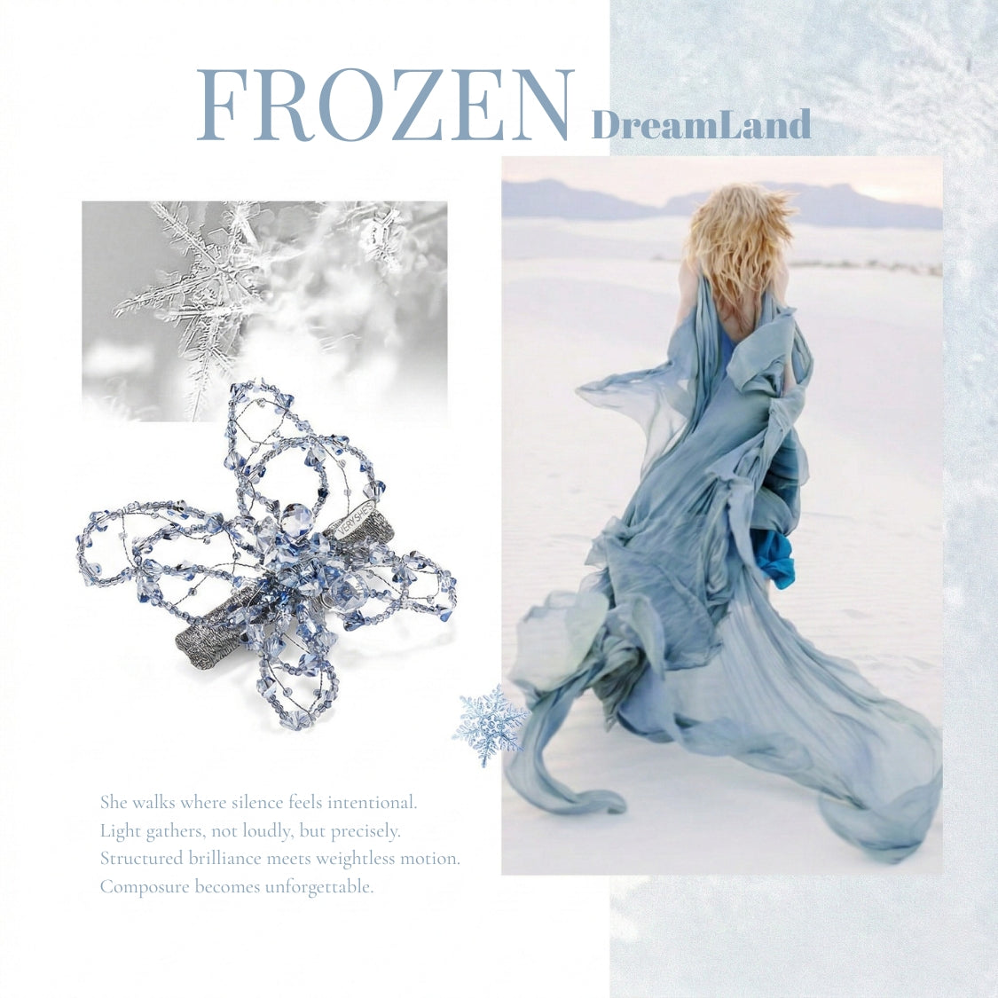 Arctic Lace Butterfly Barrette