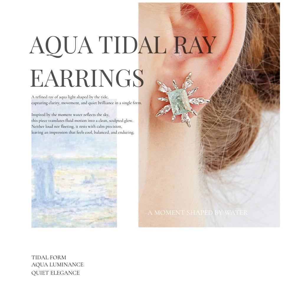 Aqua Tidal Ray Earrings