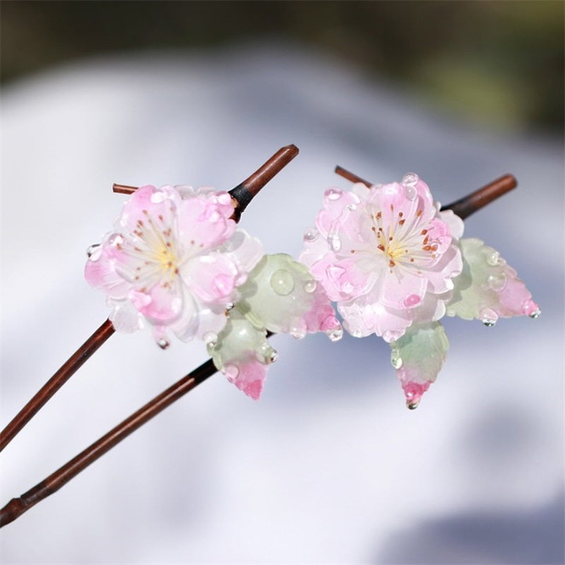 Blushing Sakura Bamboo Hair Stick