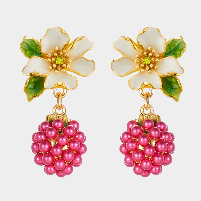 Raspberry Blossom Earrings