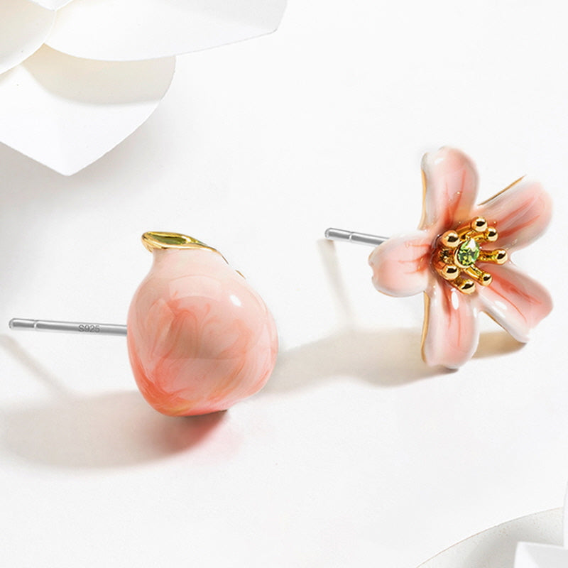 Peach & Blossom Unbalance Earrings