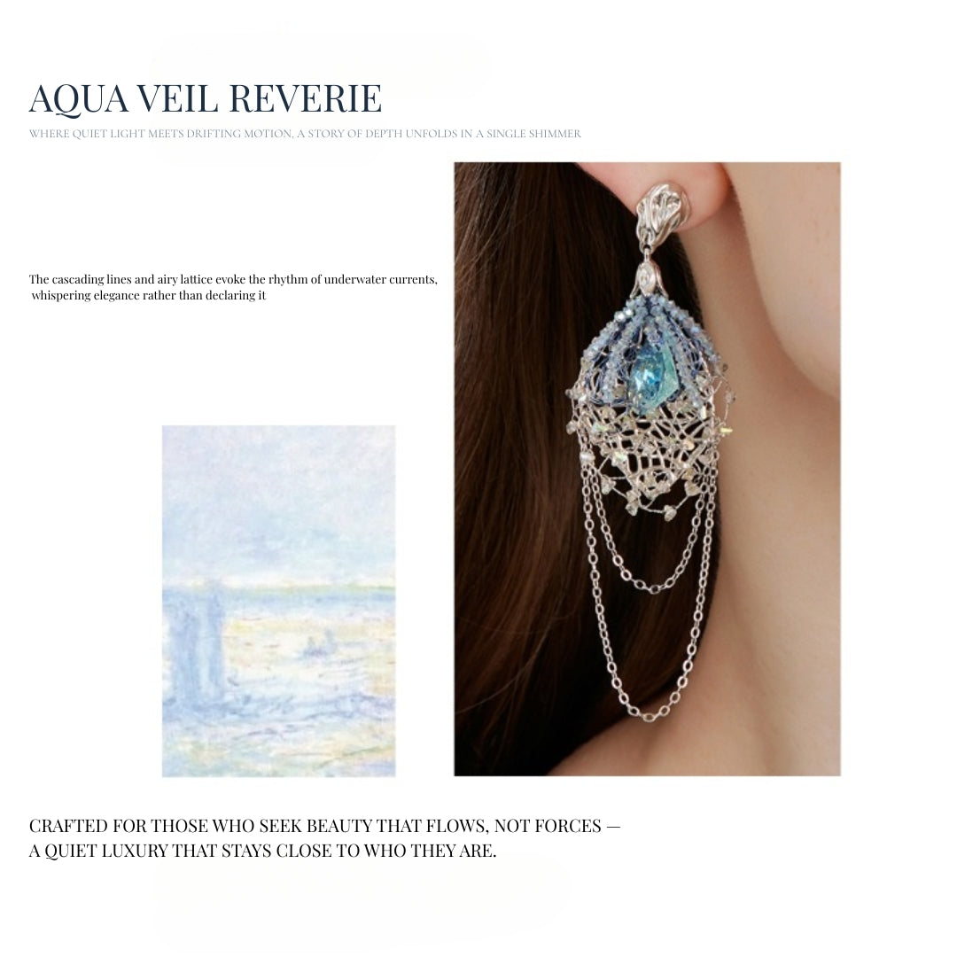 Aqua Veil Cascade Earrings