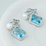 Azure Pearl Elegance Earrings