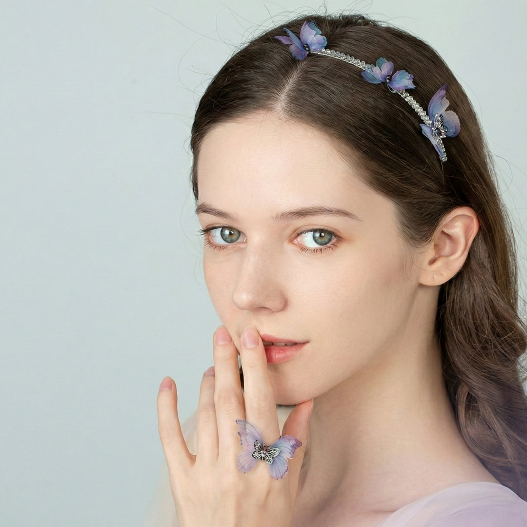 Silvervine Butterfly Headband