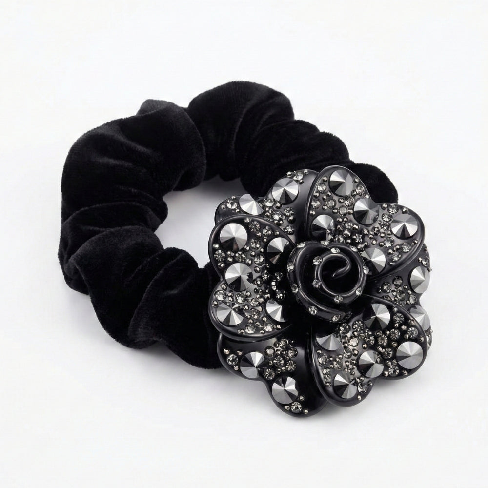 Couture Bloom Black Scrunchie