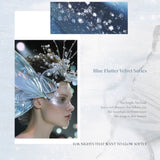 Blue Flutter Velvet Scrunchie