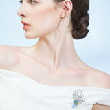 Blue Aquarelle Crest Brooch