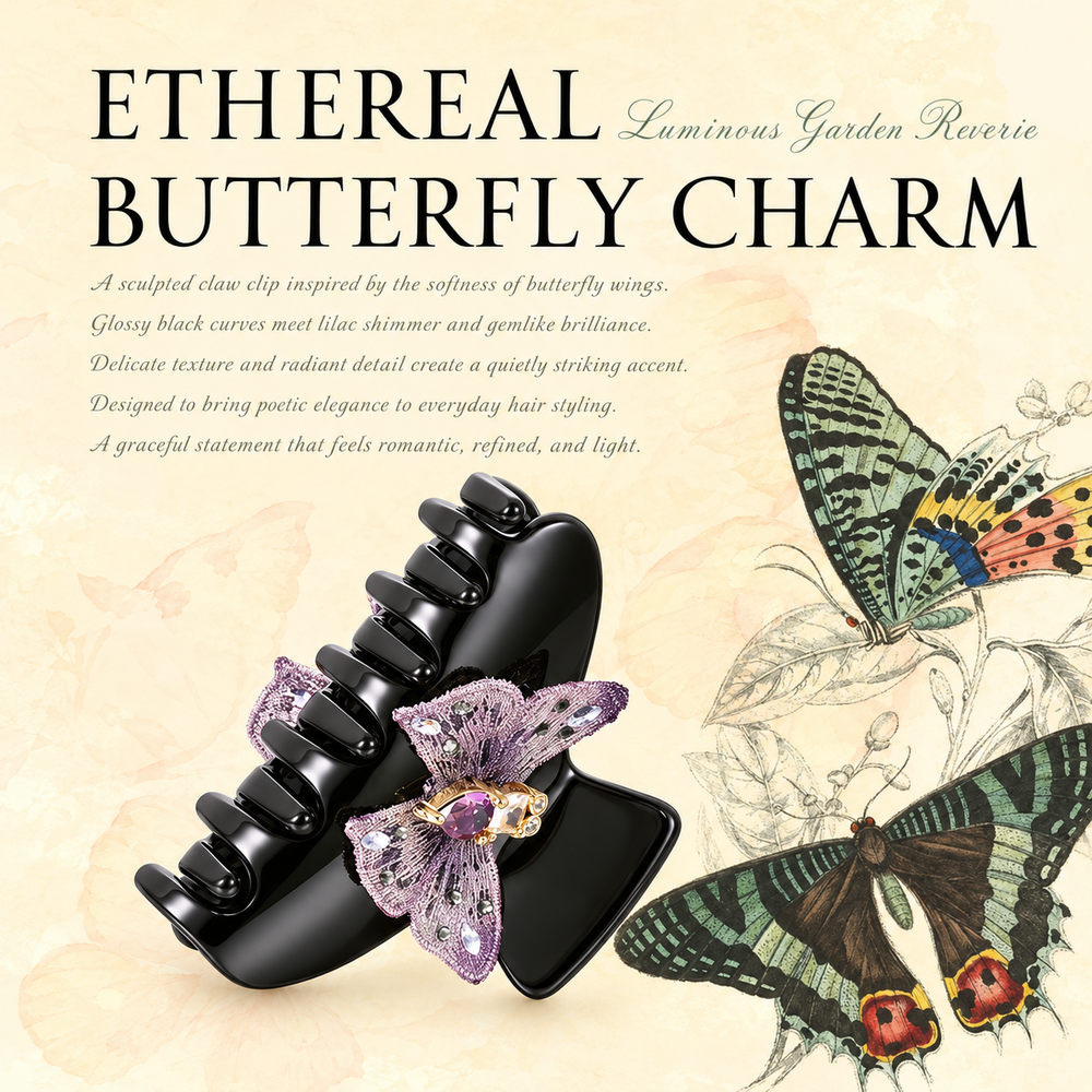 Amethyst Grace Butterfly Hair Clip