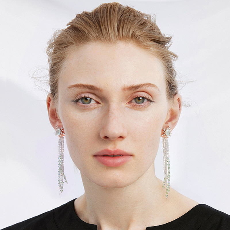 Aqua Tidal Ray Earrings