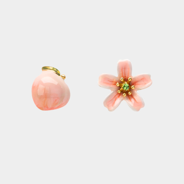 Peach & Blossom Unbalance Earrings