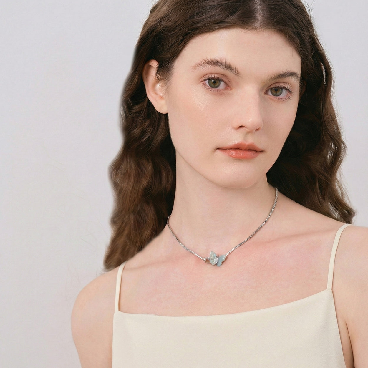 Celeste Luster Marquise Butterfly Necklace