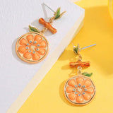 Golden Lemon Slice Earrings