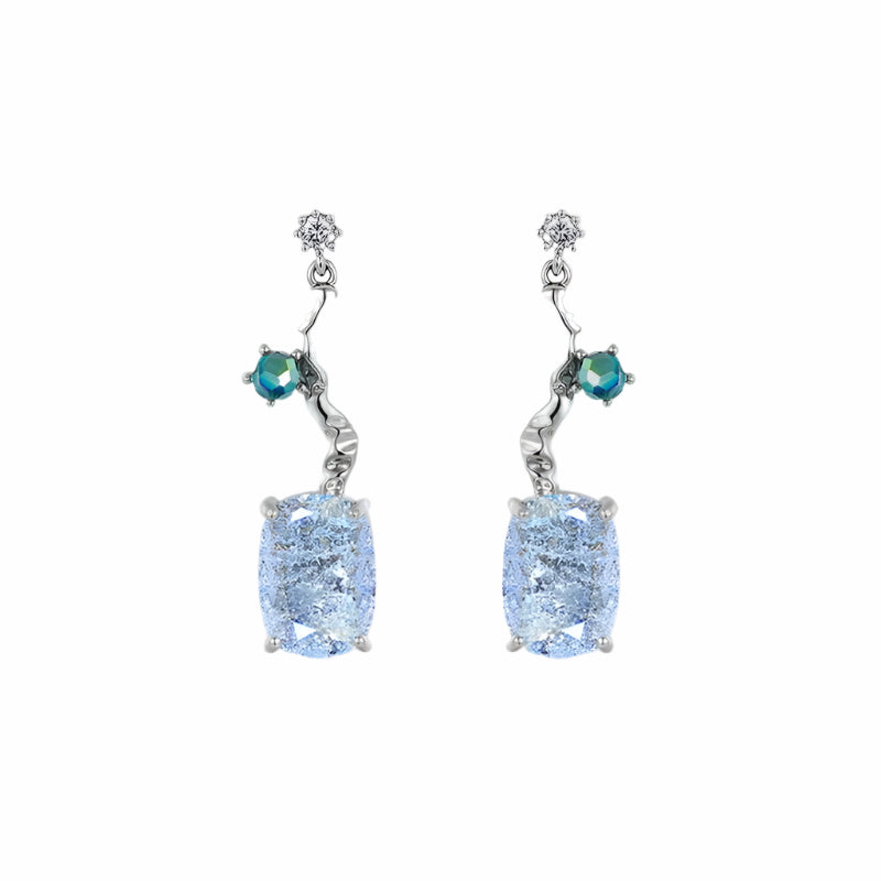 Blue Tide Crystal Earrings