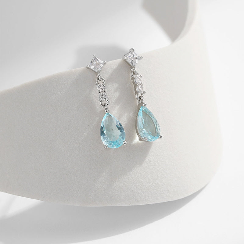 Aqua Teardrop Earrings