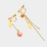 Peach & Blossom Unbalance Tassel Earrings