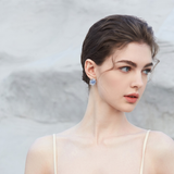 Blue Tide Halo Stud Earrings