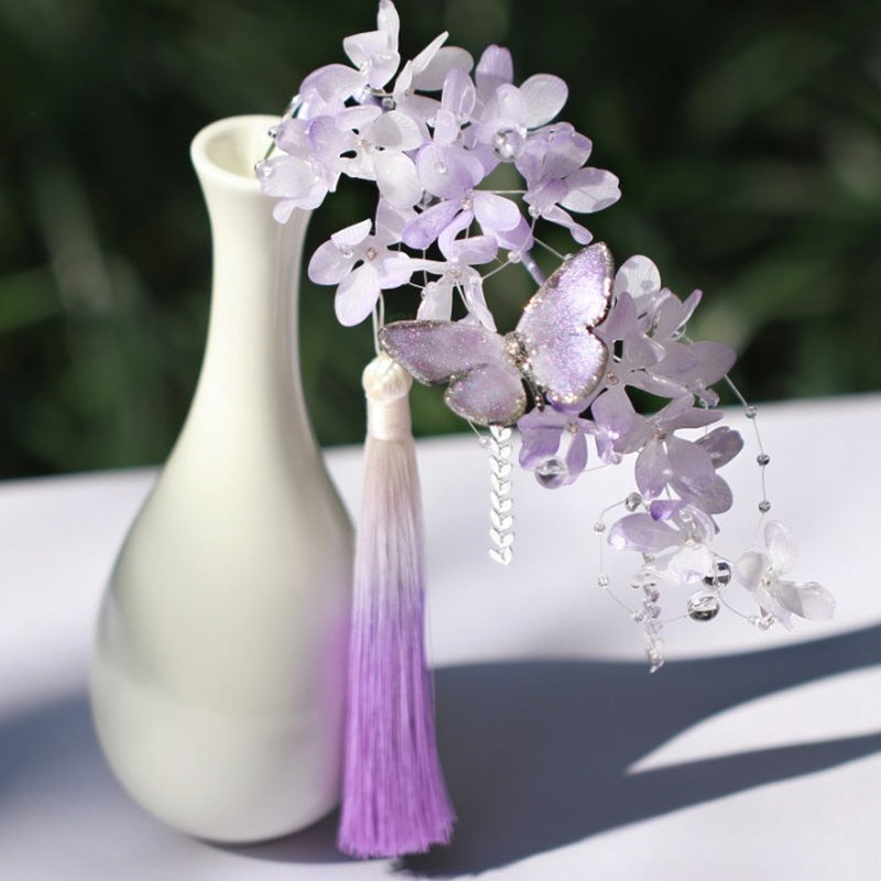 Twilight Bloom Butterfly U-Shaped Hair Stick