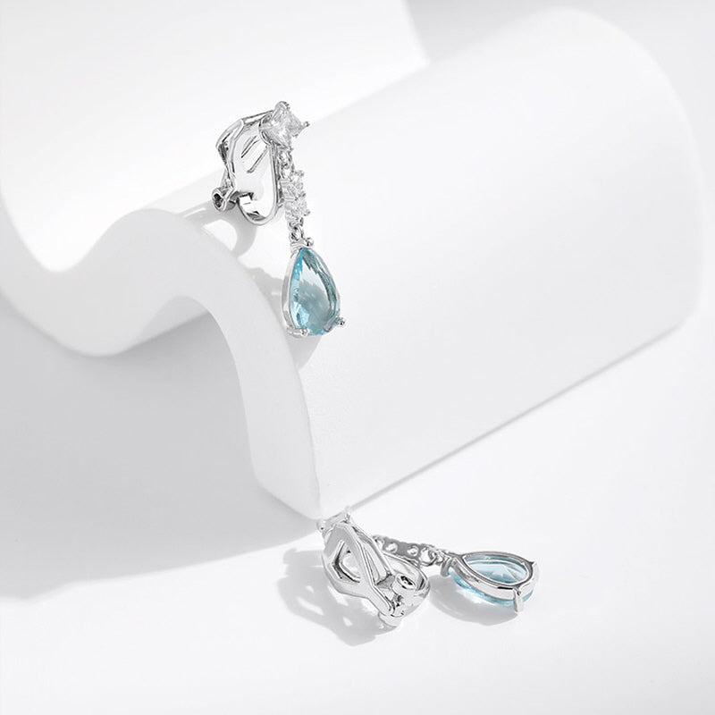 Aqua Teardrop Earrings