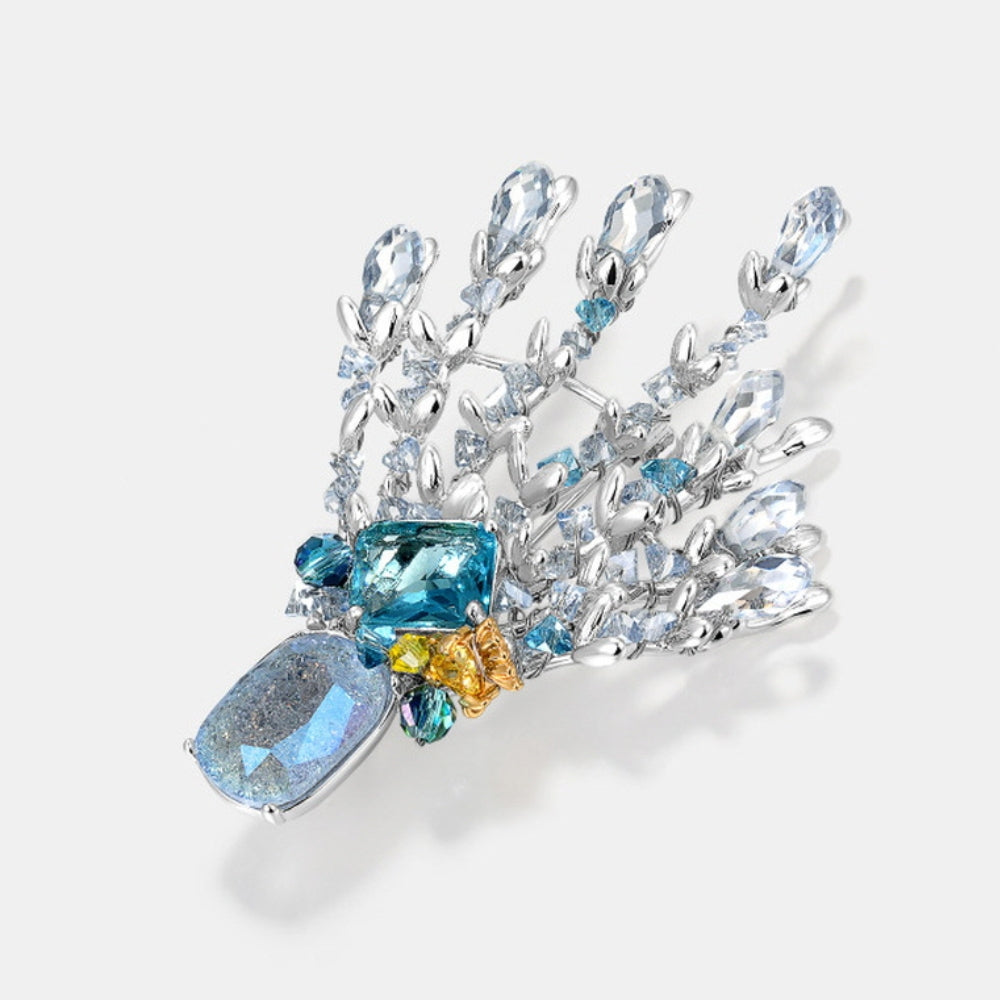 Blue Aquarelle Crest Brooch