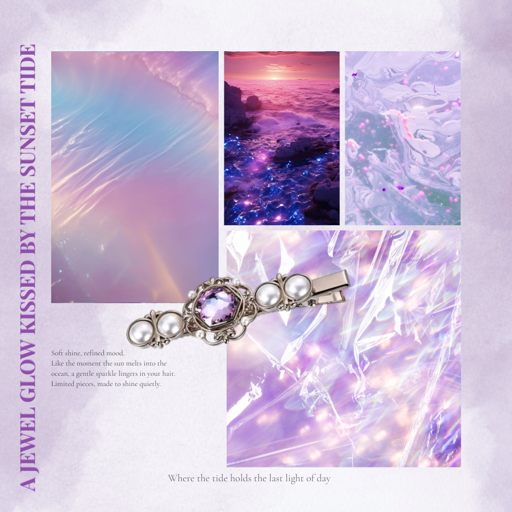 Sunset Jewel Pearl Clip