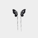 Noir Papillon Tassel Earrings