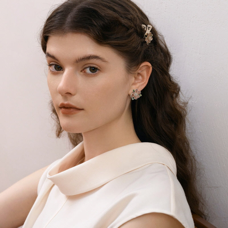 Rosé leaf Charm Hair Clip