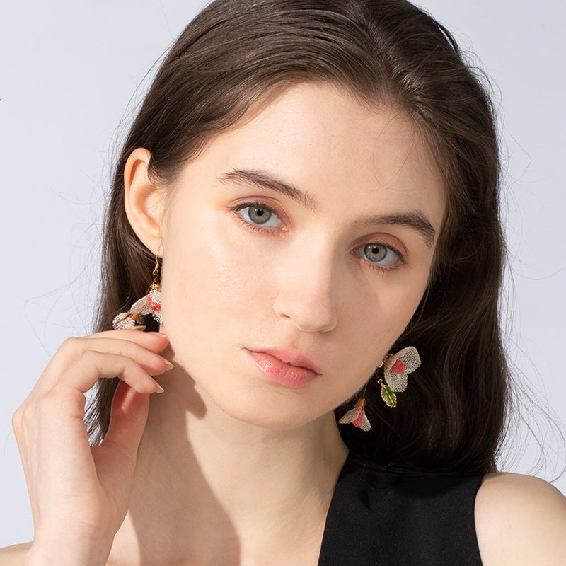 Blooming Iris Tassel Earrings