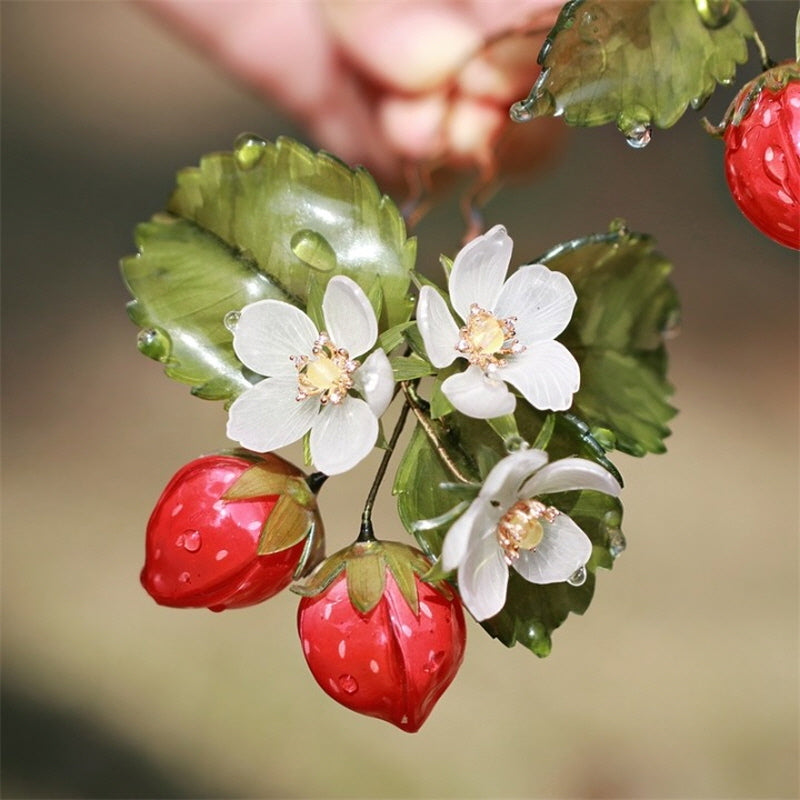 Strawberry Blossom Bamboo Hair Stick