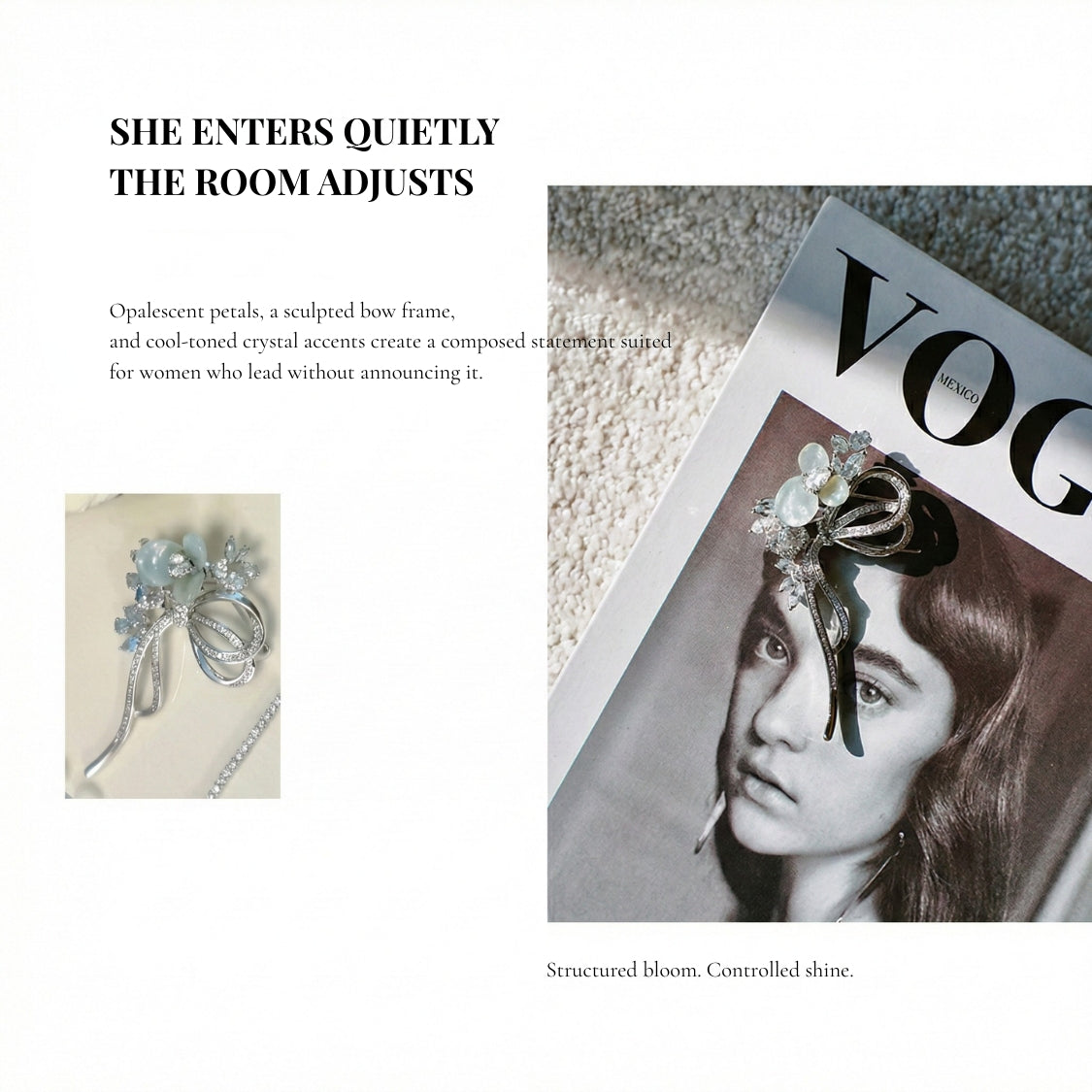 Celeste Luster Opaline Bloom Brooch