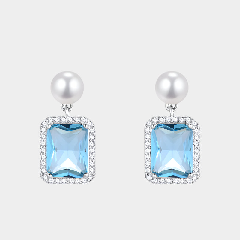 Azure Pearl Elegance Earrings