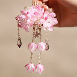 Cherry Blossom Tassel U-Shaped Hair Stick