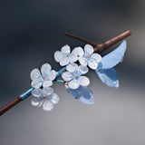 Blue Whisper Bamboo Hair Stick