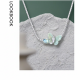 Celeste Luster Marquise Butterfly Necklace