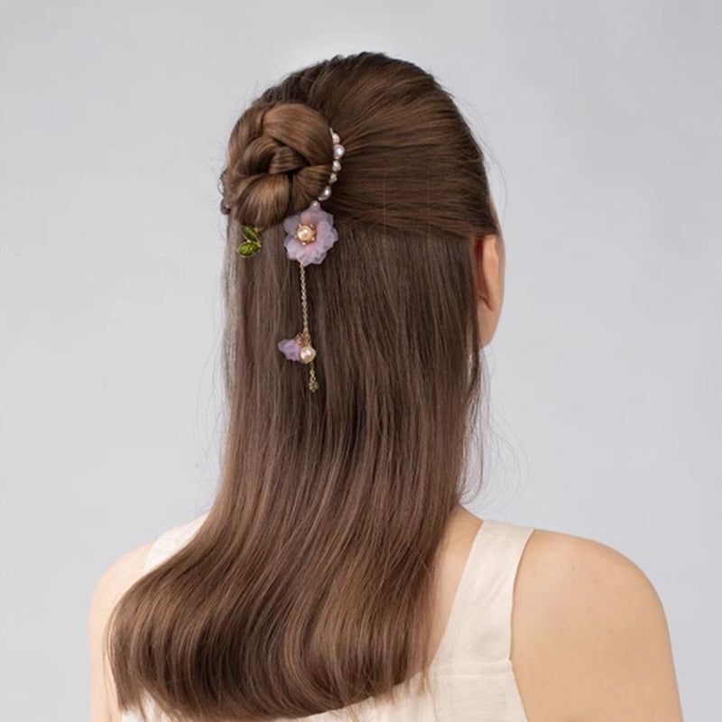 Sakura Pearl Bloom Ponytail Clip