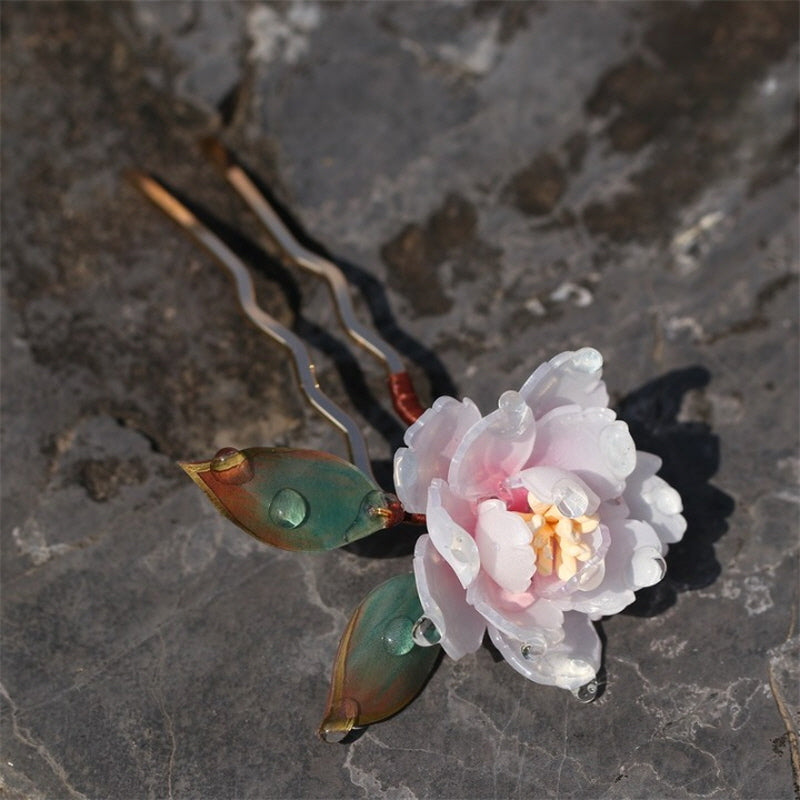 Moonlit Peony U-Shaped Hair Stick