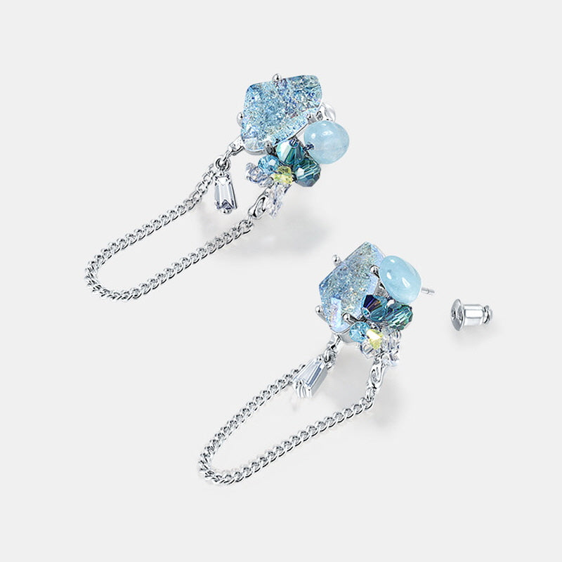 Blue Aqueous Drift Earrings