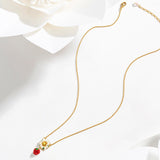 Red Apple Flower Necklace