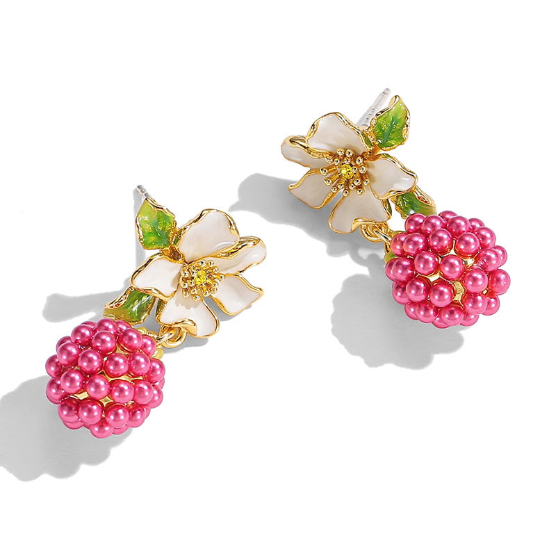 Raspberry Blossom Earrings