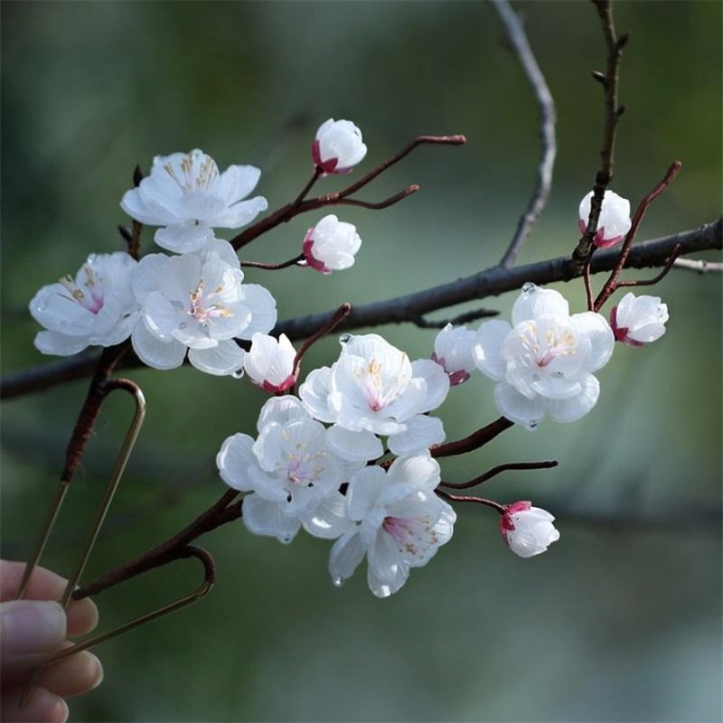 White Sakura Whisper U-Shaped Hair Stick