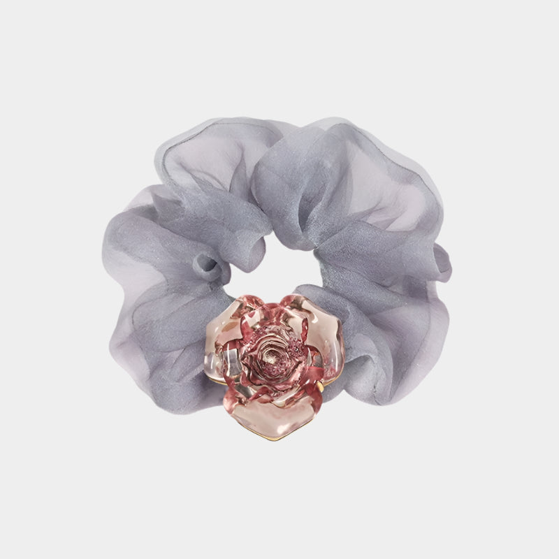 Crystal Rose Bloom Scrunchie