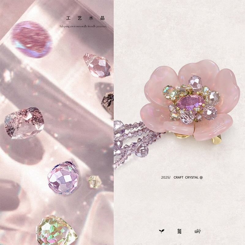 Blossom Glow Rosy Crystal Brooch