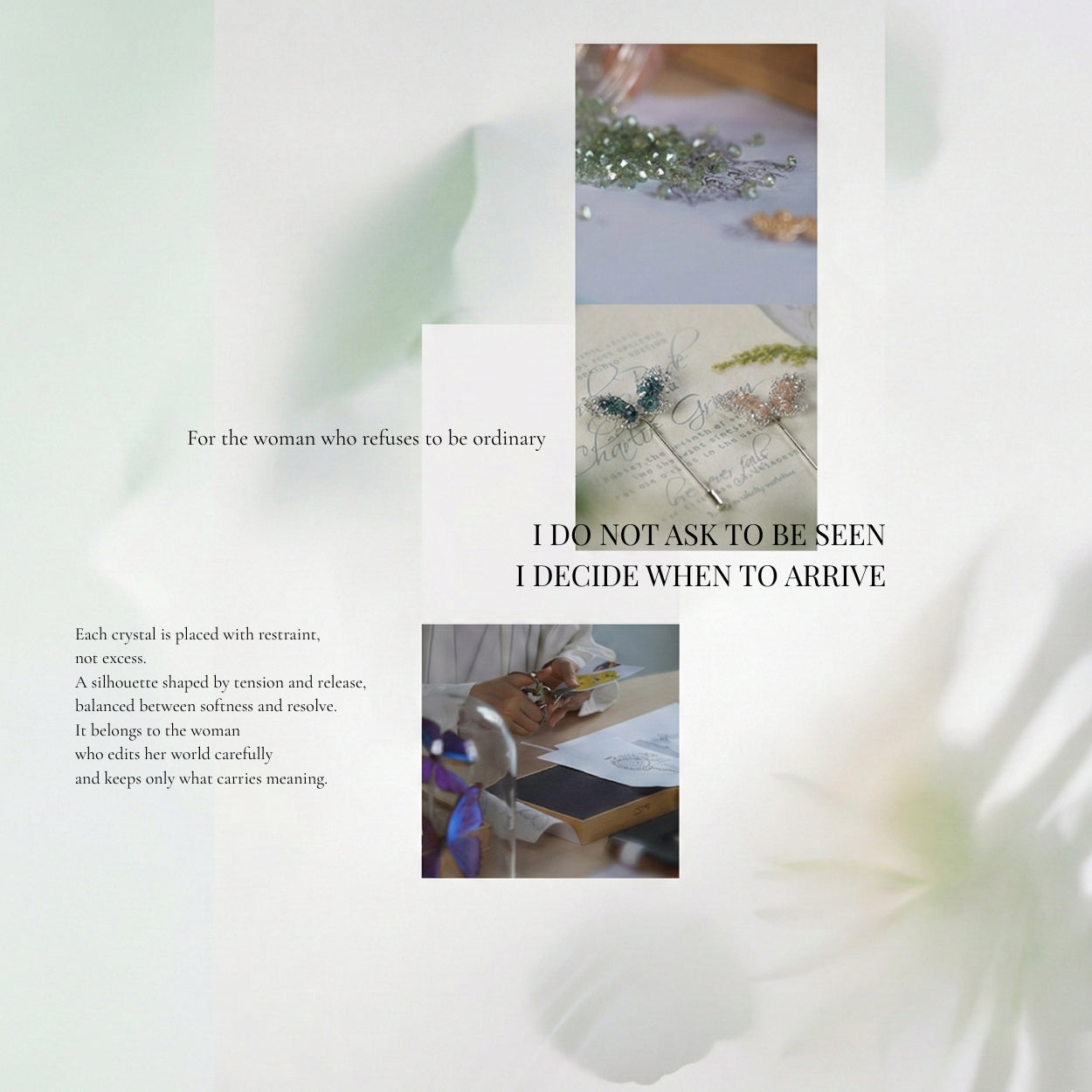 Contour Wing Sculpted Crystal Claw