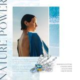 Blue Aquarelle Crest Brooch