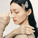 Pink Serenity Veil Butterfly Clip