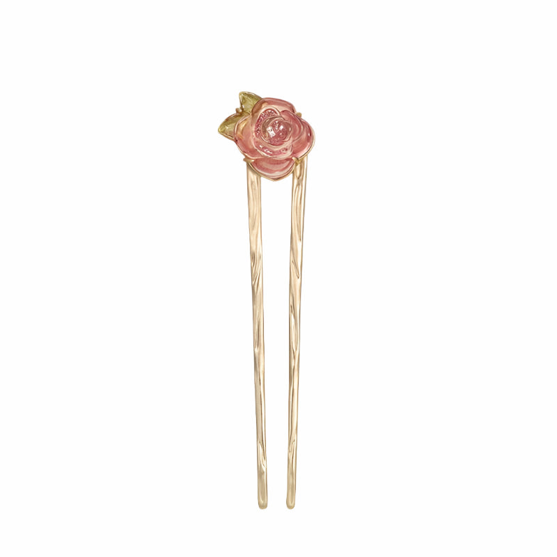 Crystal Petal Rose Hair Stick