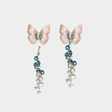 Pink Serenity Butterfly Earrings