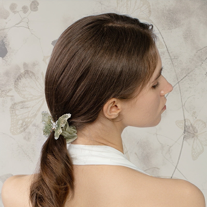 Spring Mountain Butterfly Hair Scrunchie